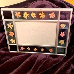 FREE WITH PURCHASE*****Dried flower and silver picture frame, 4X6